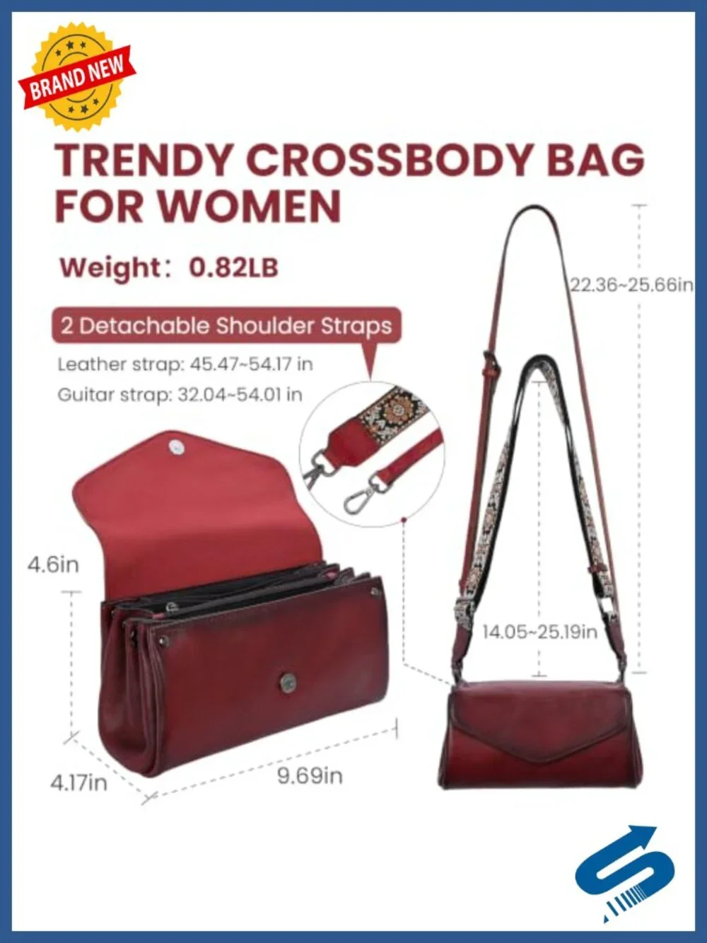 Genuine Leather Crossbody Bag Women Shoulder Satchel Handbag